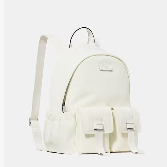 ♠️Kate Spade NY Nylon Ksnyl Carter Medium Cargo Backpack, Meringue White NEW NWT